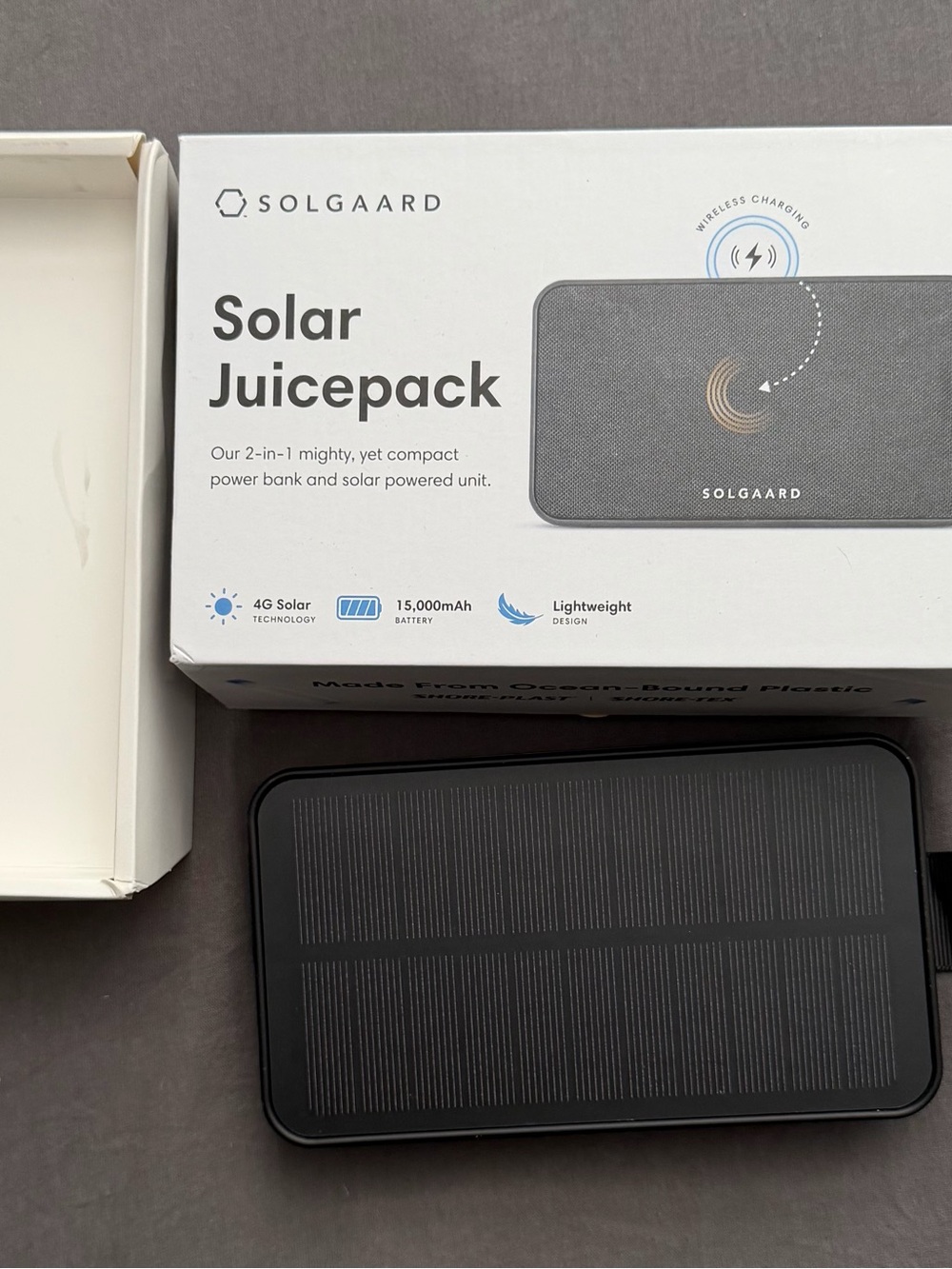 Solgaard Solar Juicepack Portable Solar Power Bank - Black